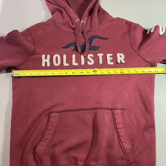 HOLLISTER California Hoodie Pullover Embroidered Applique Logo Womens S Maroon - Picture 6 of 8